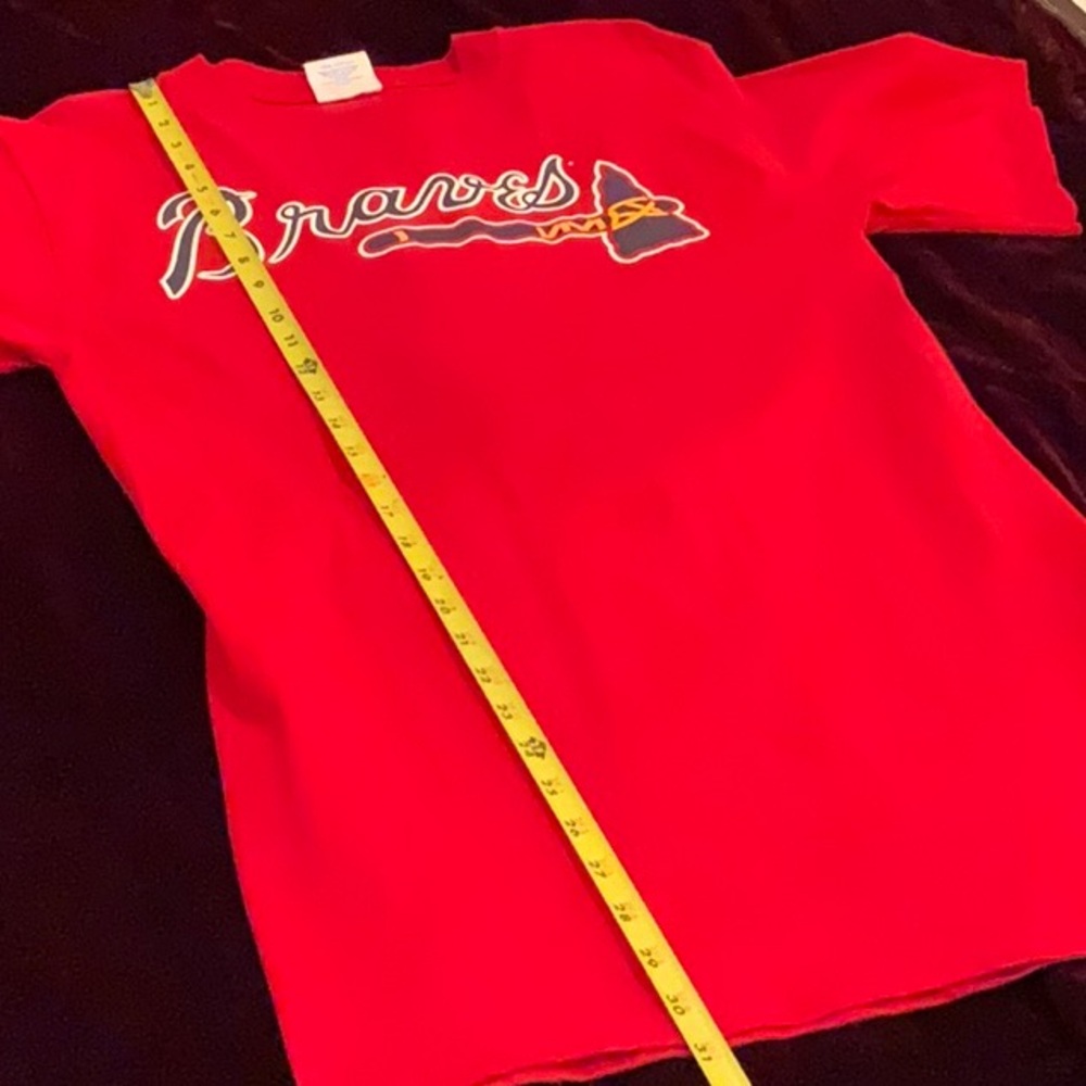 Atlanta Braves Vintage Red T-Shirt Chipper Jones - Picture 7 of 8